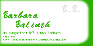 barbara balinth business card